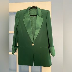 Vintage Green Silk Blazer